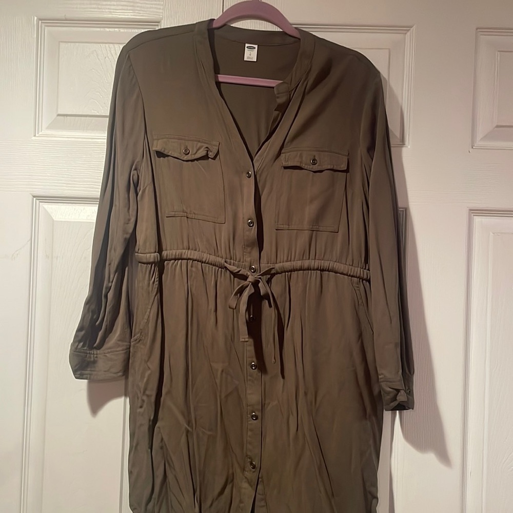 Army Green Quarter Sleeve Dress (Lightweight)